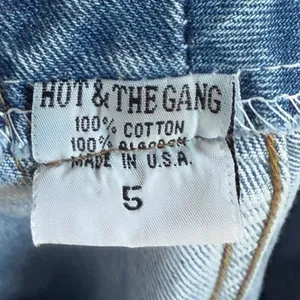 Vintage Hot And The Gang Size 5 Blue Denim Made in USA Flare Jeans Button Fly‎ thumbnail 7