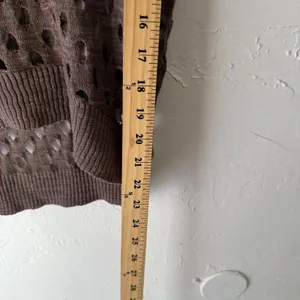 Studio Y Y2k Small Brown Short Sleeve Open‎ Knit Pullover Going Out Top thumbnail 7