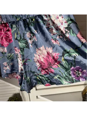 Victoria's Secret satin floral shorts pj bottom sexy boho fairy festival sz L thumbnail 7