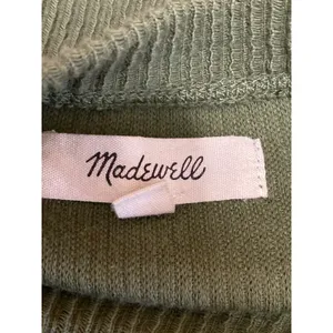 Madewell Elwood Women's Olive Green Rib Knit Knot Long Sleeve Sweater Top Size M thumbnail 3