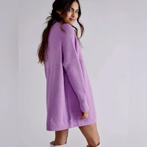 Free People Ottoman Oversized Slouchy Sweater Cowl Neck Purple Women’s Large thumbnail 3