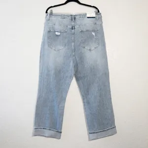 Risen NWT High Rise Distressed Boyfriend Medium Wash Jeans Size 2XL thumbnail 9