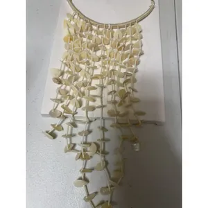 Zara Faux Shell Mother of‎ Pearl Cascading Statement Piece Necklace Bib Summer thumbnail 3
