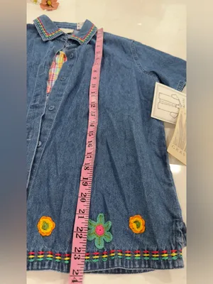 Vintage Embroidered Blue Denim Button-Up Shirt thumbnail 11