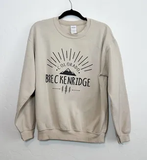 Urban Outfitters Colorado Breckenridge Graphic Crewneck Knit Sweatshirt‎ in Tan thumbnail 1