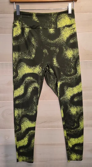 {L} Gymshark Gs Power Regular Legging Moss Green Neon Yellow thumbnail 1