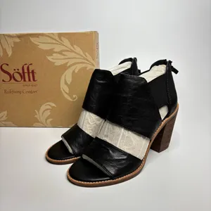 Söfft Pemota Leather Block Heel Sandals in Black thumbnail 2
