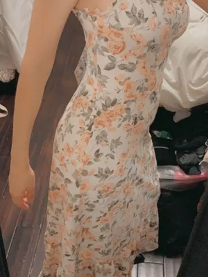 Floral evening dress long strappy dress prom wedding evening date night thumbnail 2