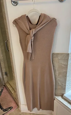 Boutique Parisian Beige Sweater Midi Dress thumbnail 1