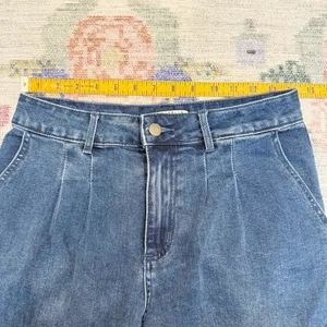 Bagatelle Collection Pleated Wide Leg Jeans Size 27 High Waist Dark Denim Casual thumbnail 5