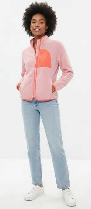 Aeropostale Sport Pink Polar Fleece Full Zip Jacket Large thumbnail 1