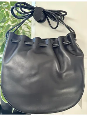 COS Gathered Pouch Bag - Leather NWT Black thumbnail 1