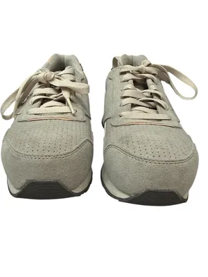 Reebok Women's Harman Composite Toe Light Gray Suede Work Sneakers Orange Trim thumbnail 2