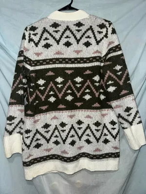 Patterned Open-Front Cardigan thumbnail 4