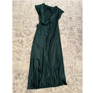 Lulus Captivating Presence Cowl Back Satin Maxi Dress small Green Formal NWT thumbnail 6
