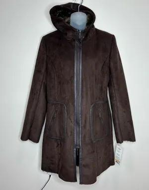 Via Spiga Deadstock 90s Y2K vintage brown espresso Long Coat size small NWT new thumbnail 1