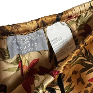 Jaclyn Smith Satin Pajama Lounge Set Animal Print Floral Small thumbnail 7