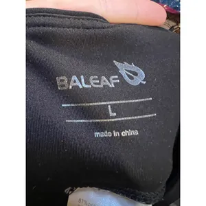 Baleaf Women's Size Large Cropped Wide Leg Leggings Side Pockets Black High Rise thumbnail 8