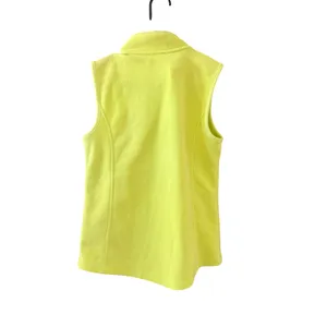 Talbots Womens Petite‎ Small Neon Lime Yellow Full Zip Fleece Vest Outdoor thumbnail 6