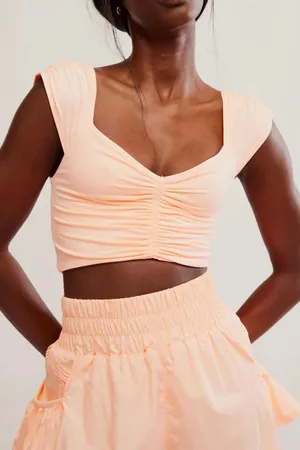 Free People Movement Orange V Neck Breathe Deeper Top XL Women thumbnail 1