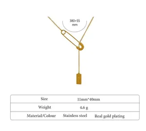 Women Stainless Steel Stylish Long Chain Necklace thumbnail 5