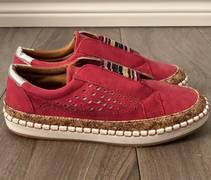 Red and White Colorful Slip On Sneakers NWOT thumbnail 1