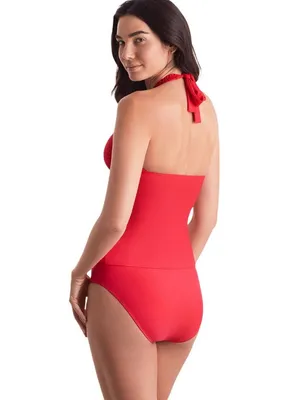 NWT Mimi Flamingo Soleil Solids Sonny Halterkini Tankini Top Swim Punch Red 6 thumbnail 2