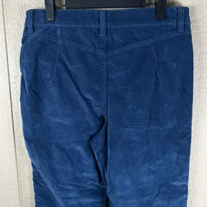 Free People High Time Velvet Kick Flare Pants Womens Size 14 Blue Patch Pockets thumbnail 4
