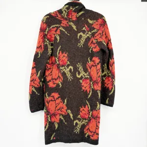 Free People Womens Floral Rose Boho Grunge Longline Flower‎ Power Cardigan XS thumbnail 8