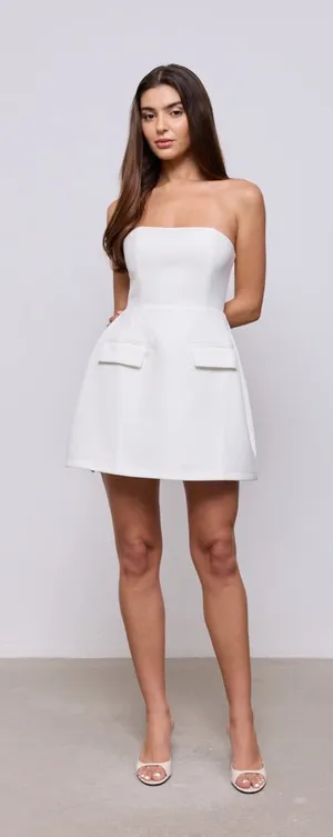 NWT Odd Muse The Ultimate Muse Strapless Mini Dress White medium thumbnail 1
