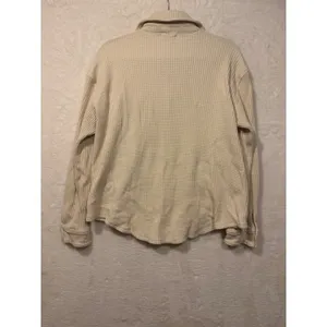 J.Crew Waffle Knit Shacket Women Medium Cream Ivory Button Front‎ Shirt Jacket M thumbnail 7