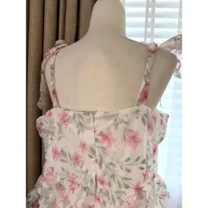 Lulus Endlessly Gorgeous White Floral Burnout Tie-Strap Midi Dress White Multi thumbnail 10