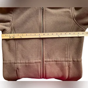 LANDS' END Brown Fleece Sherpa-Lined Hooded Jacket Coat - Size Small thumbnail 10