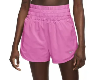 pink Nike One Dri-FIT running shorts with an elastic waistband and brief lining thumbnail 1