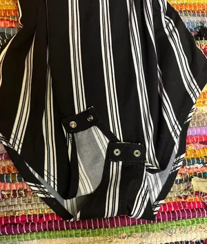 Striped Bodysuit Black Size XS thumbnail 2