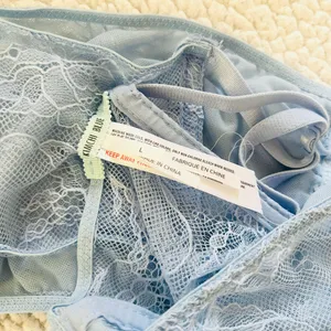 Kimchi Blue Urban Outfitters Light Blue Strapless Lace Bandeau Bralette thumbnail 9