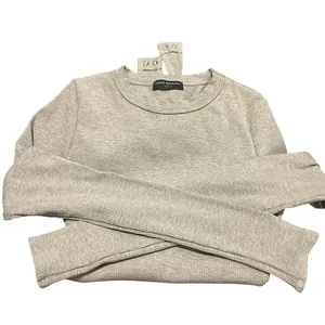 Naked Wardrobe Mock Neck Ribbed Sculpted Bodysuit in Heather Gray Size Medium thumbnail 3