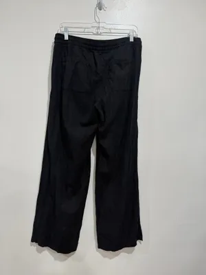Old navy black High-Waisted Linen-Blend Super Wide-Leg Pants Size medium thumbnail 7