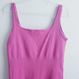 Ribbed Athletic Pink Short Romper Gym Fit thumbnail 3