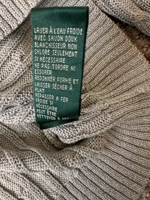 Lauren Ralph Lauren Silver Metallic Cable Knit Sweater Women XL Crew Neck thumbnail 5