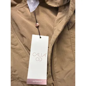 CALIA Hooded Windbreaker Tan Brown‎ Water Repellent Jacket WAX14309 Womens S NEW thumbnail 3