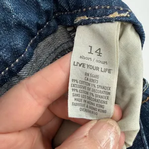 American Eagle Women 14 Short Dark Wash Bootcut Jeans Stretch Denim Blue Pants‎ thumbnail 6