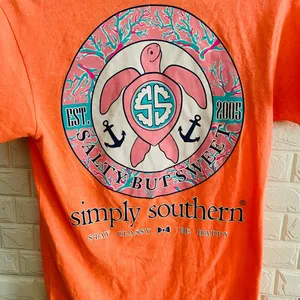 Simply southern small T-shirt orange cotton m thumbnail 4