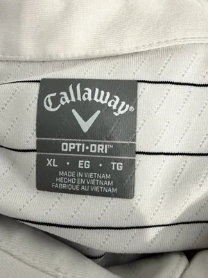 Callaway Opti Dri White Polo with Navy Pinstripes thumbnail 5