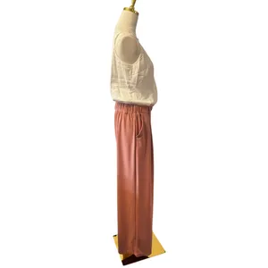 Halara Wide Leg Waffle Knit Pants Dusty Rose Pink Tall Large thumbnail 3