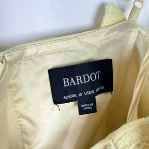 Bardot Lina Lace Sheath Dress Sleeveless Yellow Size 6 Small S EUC thumbnail 7