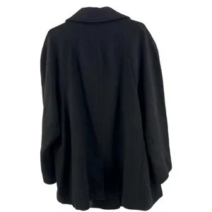 Roamans wool blend black 2X pea coat plus winter fall casual business travel thumbnail 2