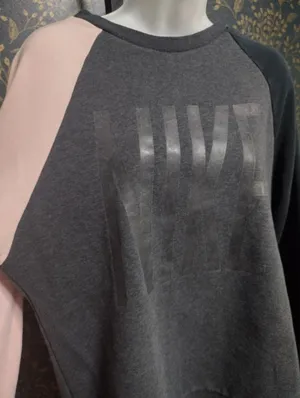 Nike Colorblock Crewneck Sweatshirt - Gray, Pink, Black thumbnail 2