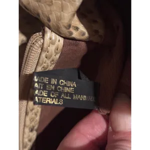 Esprit Faux Snakeskin Shoulder Bag‎ Tan Brown Animal Print Triple Compartment thumbnail 7