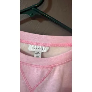 Topshop Womens Pink Puff Sleeve Crewneck Sweatshirt Pullover M Comfort Oversized thumbnail 4